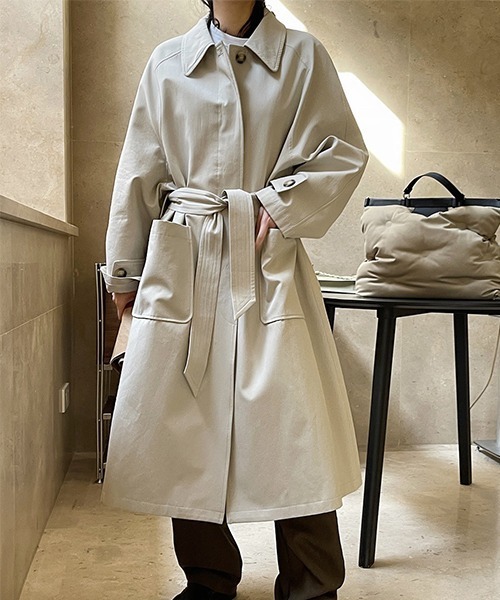 chuclla(チュクラ)の「【chuclla】【2022/SS】Waist belt front fly trench coat chw22s074(トレンチコート・レディース・ベージュ・L/M)」の13枚目の写真
