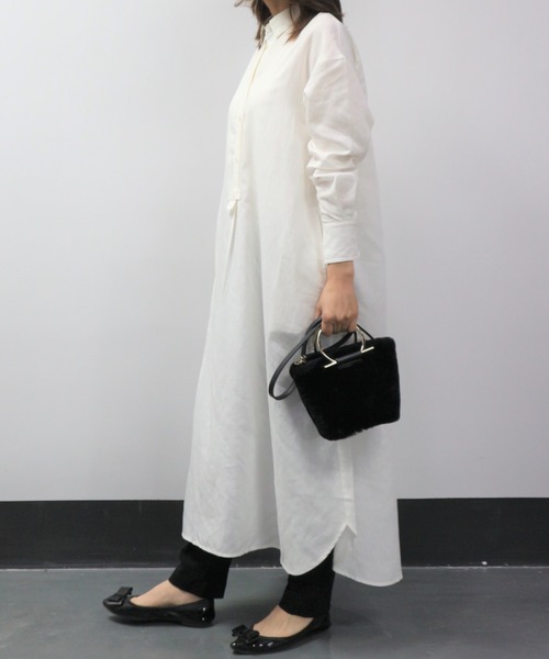 aunt lily（アントリリー）の「テンセルリネンシャツワンピース