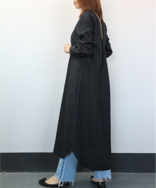 aunt lily フレンチリネンシャツワンピース 13AR 新品タグ付き】aunt lily フレンチリネン100% シャツワンピース