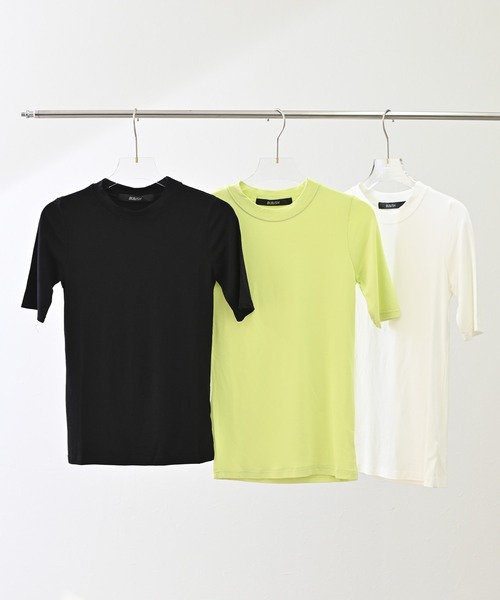 BULLISH(ブリッシュ)の「BULLISH(ブリッシュ) 五分袖 クルーネックTシャツ(Tシャツ/カットソー・レディース・ホワイト/ブラック/ライム・FREE)」の11枚目の写真