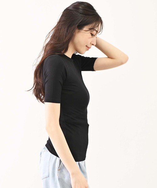 BULLISH(ブリッシュ)の「BULLISH(ブリッシュ) 五分袖 クルーネックTシャツ(Tシャツ/カットソー・レディース・ホワイト/ブラック/ライム・FREE)」の20枚目の写真