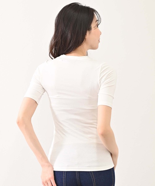 BULLISH(ブリッシュ)の「BULLISH(ブリッシュ) 五分袖 クルーネックTシャツ(Tシャツ/カットソー・レディース・ホワイト/ブラック/ライム・FREE)」の15枚目の写真
