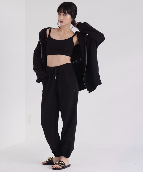 FIG&VIPER（フィグアンドバイパー）の「サイドボタンジョガーPT（その他パンツ・レディース・ブラック/ベージュ/グレー・FREE）」の9枚目の写真