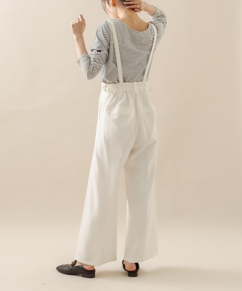 mline（エムライン）の「[mline] ハイウエストサスペンダーパンツ（その他パンツ・レディース・オフホワイト/ベージュ/ブラック・1/2）」の5枚目の写真