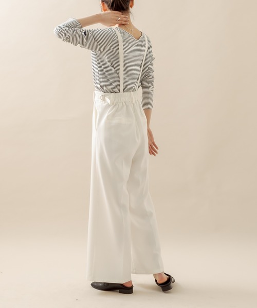 mline（エムライン）の「[mline] ハイウエストサスペンダーパンツ（その他パンツ・レディース・オフホワイト/ベージュ/ブラック・1/2）」の6枚目の写真