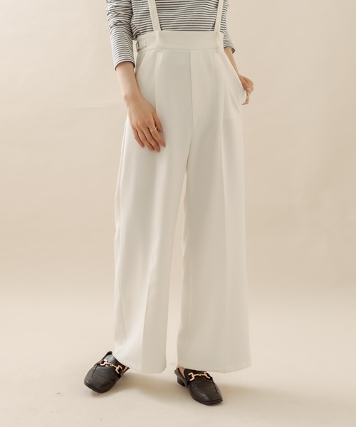 mline（エムライン）の「[mline] ハイウエストサスペンダーパンツ（その他パンツ・レディース・オフホワイト/ベージュ/ブラック・1/2）」の7枚目の写真