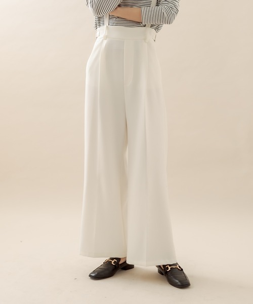 mline（エムライン）の「[mline] ハイウエストサスペンダーパンツ（その他パンツ・レディース・オフホワイト/ベージュ/ブラック・1/2）」の8枚目の写真