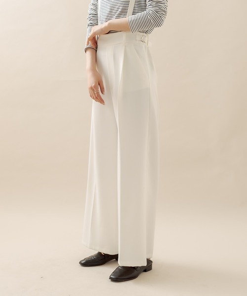 mline（エムライン）の「[mline] ハイウエストサスペンダーパンツ（その他パンツ・レディース・オフホワイト/ベージュ/ブラック・1/2）」の9枚目の写真