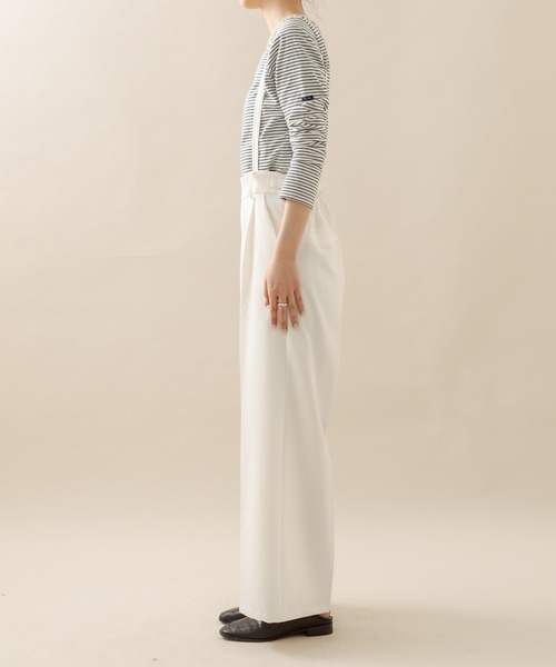 mline（エムライン）の「[mline] ハイウエストサスペンダーパンツ（その他パンツ・レディース・オフホワイト/ベージュ/ブラック・1/2）」の15枚目の写真