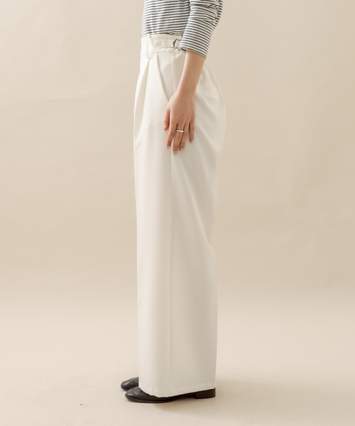 mline（エムライン）の「[mline] ハイウエストサスペンダーパンツ（その他パンツ・レディース・オフホワイト/ベージュ/ブラック・1/2）」の21枚目の写真