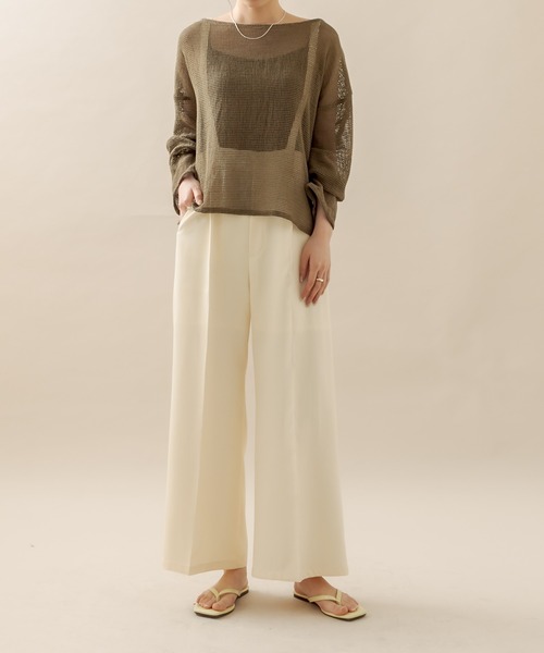 mline（エムライン）の「[mline] ハイウエストサスペンダーパンツ（その他パンツ・レディース・オフホワイト/ベージュ/ブラック・1/2）」の10枚目の写真