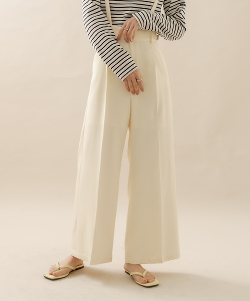 mline（エムライン）の「[mline] ハイウエストサスペンダーパンツ（その他パンツ・レディース・オフホワイト/ベージュ/ブラック・1/2）」の13枚目の写真