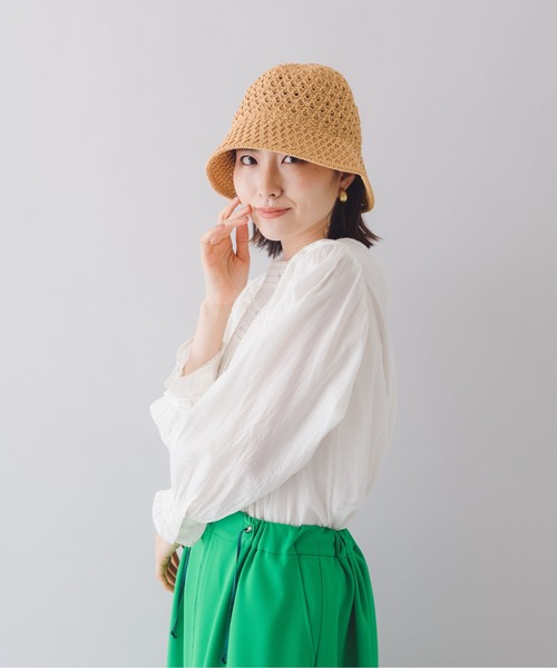 KATHARINE ROSS（キャサリンロス）の「【KATHARINE ROSS】手編みニットクロシェバケットハット WEB限定（ハット・レディース・ブラック/ベージュ/アイボリー・MEDIUM）」の6枚目の写真