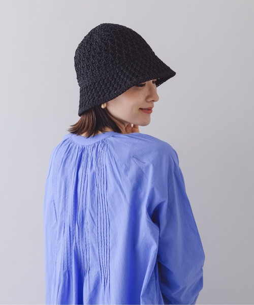 KATHARINE ROSS（キャサリンロス）の「【KATHARINE ROSS】手編みニットクロシェバケットハット WEB限定（ハット・レディース・ブラック/ベージュ/アイボリー・MEDIUM）」の4枚目の写真