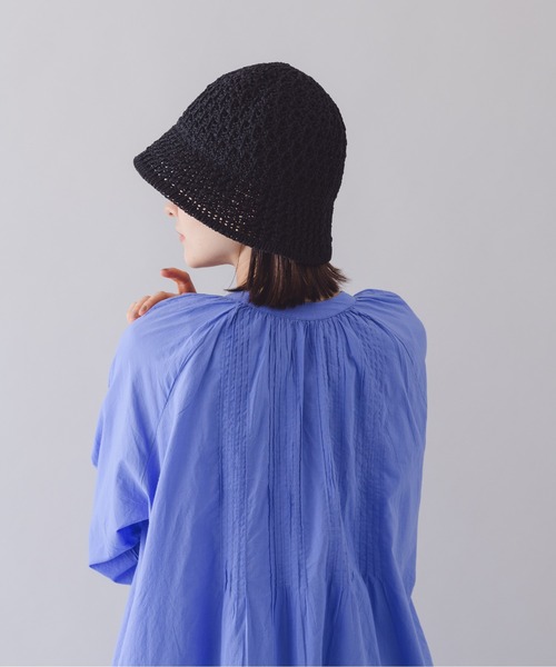 KATHARINE ROSS（キャサリンロス）の「【KATHARINE ROSS】手編みニットクロシェバケットハット WEB限定（ハット・レディース・ブラック/ベージュ/アイボリー・MEDIUM）」の5枚目の写真