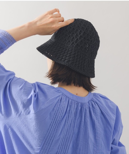 KATHARINE ROSS（キャサリンロス）の「【KATHARINE ROSS】手編みニットクロシェバケットハット WEB限定（ハット・レディース・ブラック/ベージュ/アイボリー・MEDIUM）」の8枚目の写真