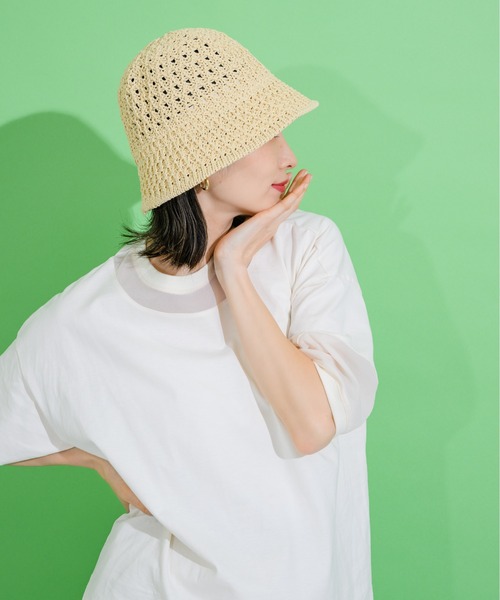 KATHARINE ROSS（キャサリンロス）の「【KATHARINE ROSS】手編みニットクロシェバケットハット WEB限定（ハット・レディース・ブラック/ベージュ/アイボリー・MEDIUM）」の21枚目の写真