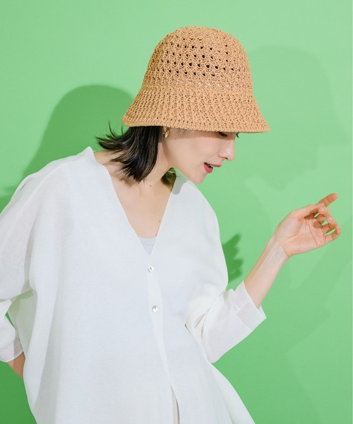 KATHARINE ROSS（キャサリンロス）の「【KATHARINE ROSS】手編みニットクロシェバケットハット WEB限定（ハット・レディース・ブラック/ベージュ/アイボリー・MEDIUM）」の14枚目の写真