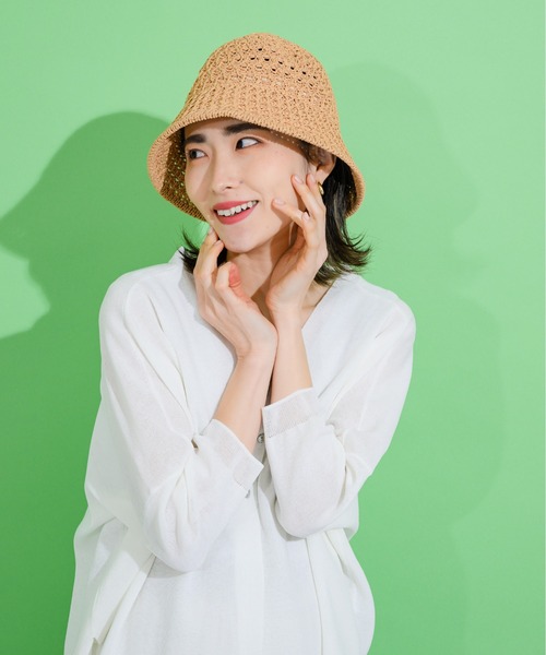 KATHARINE ROSS（キャサリンロス）の「【KATHARINE ROSS】手編みニットクロシェバケットハット WEB限定（ハット・レディース・ブラック/ベージュ/アイボリー・MEDIUM）」の13枚目の写真