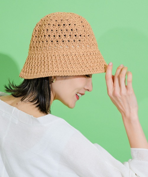 KATHARINE ROSS（キャサリンロス）の「【KATHARINE ROSS】手編みニットクロシェバケットハット WEB限定（ハット・レディース・ブラック/ベージュ/アイボリー・MEDIUM）」の15枚目の写真