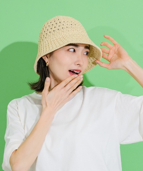 KATHARINE ROSS（キャサリンロス）の「【KATHARINE ROSS】手編みニットクロシェバケットハット WEB限定（ハット・レディース・ブラック/ベージュ/アイボリー・MEDIUM）」の22枚目の写真