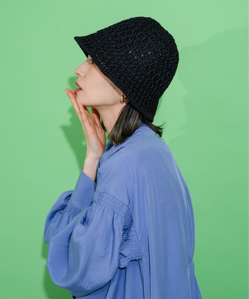 KATHARINE ROSS（キャサリンロス）の「【KATHARINE ROSS】手編みニットクロシェバケットハット WEB限定（ハット・レディース・ブラック/ベージュ/アイボリー・MEDIUM）」の16枚目の写真