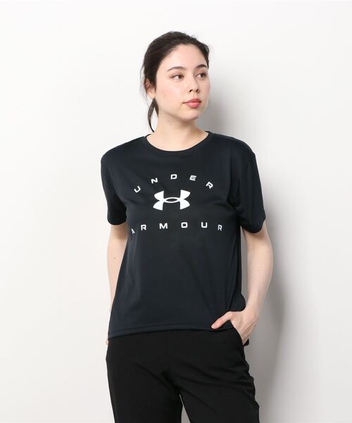 UNDER ARMOUR（アンダーアーマー）の「アンダーアーマー  UA Tech Wordmark Graphic Tee（Tシャツ/カットソー・レディース・ブラック/ピンク/ホワイト・M/XL/S/L）」の3枚目の写真