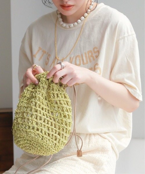 The Bagmati（ザバグマティ）の「【BAGMATI/バグマティ】 カゴポシェット（かごバッグ・レディース・ネイビー/ブラウン/イエロー/ピンク・FREE）」の3枚目の写真