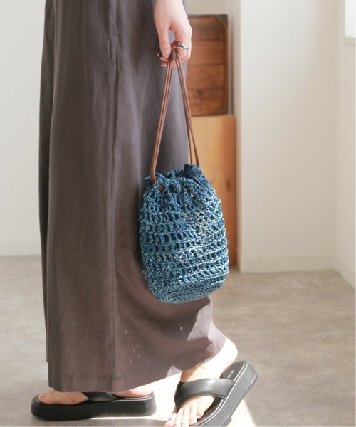 The Bagmati（ザバグマティ）の「【BAGMATI/バグマティ】 カゴポシェット（かごバッグ・レディース・ネイビー/ブラウン/イエロー/ピンク・FREE）」の9枚目の写真