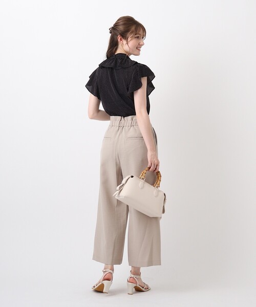 couture brooch(クチュールブローチ)の「◆【さらり、軽やかワイドパンツ】洗える/リネンライ センタープレスワイドパンツ(その他パンツ・レディース・ライトベージュ/キャメル/ネイビー・38/36/40/42)」の15枚目の写真