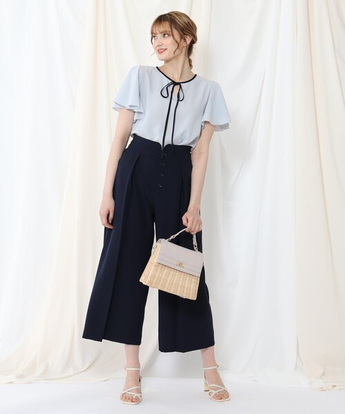couture brooch(クチュールブローチ)の「◆【さらり、軽やかワイドパンツ】洗える/リネンライ センタープレスワイドパンツ(その他パンツ・レディース・ライトベージュ/キャメル/ネイビー・38/36/40/42)」の21枚目の写真