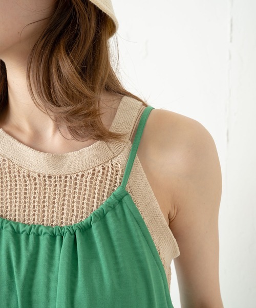 Kastane(カスタネ)の「【サイズ展開あり】カットギャザーキャミワンピース(ワンピース・レディース・アイボリー/ブラック/グリーン/ピンク・0/1)」の19枚目の写真