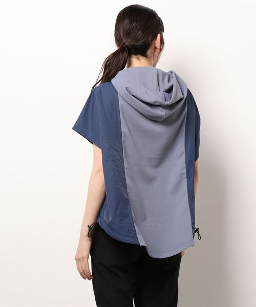 179/WG（イチナナキュウダブルジー）の「ドッキング ショートスリーブ フーディ（パーカー・レディース・パープル/オフホワイト/ブルー・FREE）」の5枚目の写真