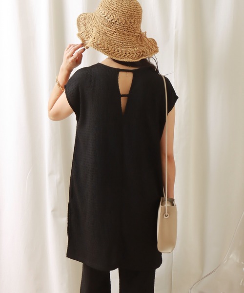 libelle more（リベル モア）の「シャーリングカットソー　セットアップ（セットアップ・レディース・ブラック/ベージュ/ブラウン・L/M）」の11枚目の写真