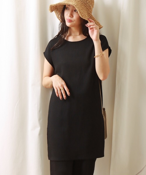 libelle more（リベル モア）の「シャーリングカットソー　セットアップ（セットアップ・レディース・ブラック/ベージュ/ブラウン・L/M）」の12枚目の写真