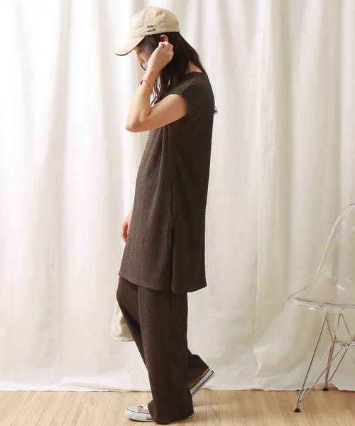 libelle more（リベル モア）の「シャーリングカットソー　セットアップ（セットアップ・レディース・ブラック/ベージュ/ブラウン・L/M）」の18枚目の写真