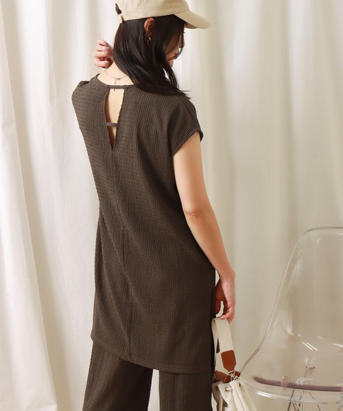 libelle more（リベル モア）の「シャーリングカットソー　セットアップ（セットアップ・レディース・ブラック/ベージュ/ブラウン・L/M）」の19枚目の写真