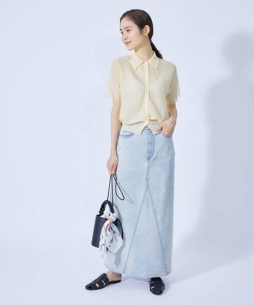 ROPE'（ロペ）の「デニムロングスカート（デニムスカート・レディース・ホワイト/ブルー系その他5・38/36）」の3枚目の写真