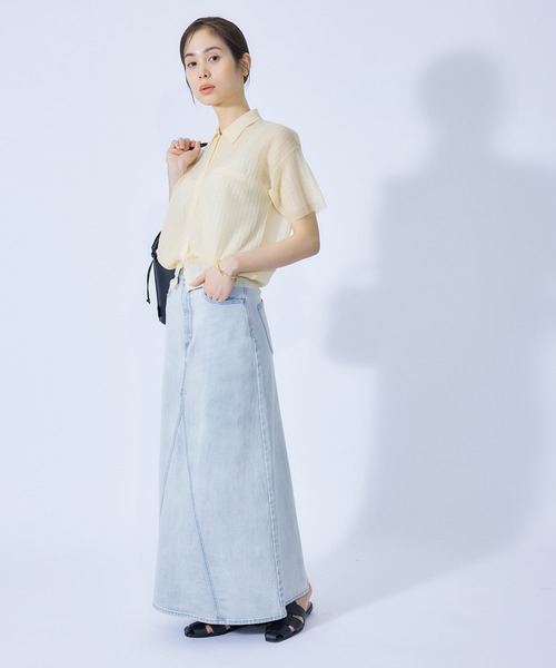 ROPE'（ロペ）の「デニムロングスカート（デニムスカート・レディース・ホワイト/ブルー系その他5・38/36）」の4枚目の写真