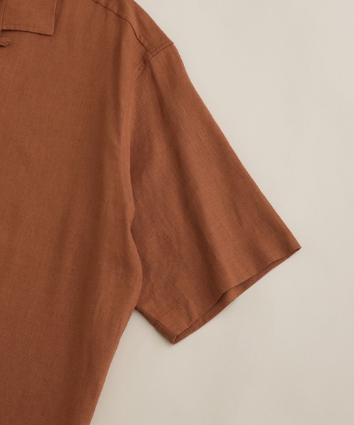 NANO universe（ナノユニバース）の「LB.04/フレンチリネンオープンカラーシャツ（シャツ/ブラウス・メンズ・ブルーグリーン/レッド系その他2/ブラック/ネイビー・M/S/L/XL）」の12枚目の写真