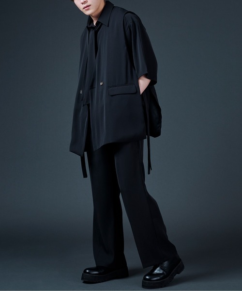 Ellno Loset(エルノロゼット)の「ポリトロボウタイシャツ/セットアップ対応(シャツ/ブラウス・メンズ・オフホワイト/ブラック/ライトグリーン・MEDIUM/LARGE)」の16枚目の写真