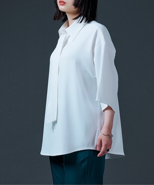 Ellno Loset(エルノロゼット)の「ポリトロボウタイシャツ/セットアップ対応(シャツ/ブラウス・メンズ・オフホワイト/ブラック/ライトグリーン・MEDIUM/LARGE)」の21枚目の写真