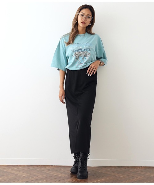 ANAP（アナップ）の「ポンチカラーナロースカート（スカート・レディース・ブラック/ブルー/グリーン・FREE）」の4枚目の写真