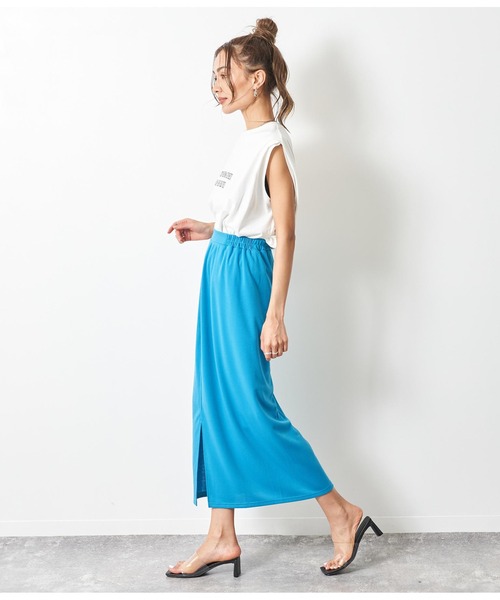 ANAP（アナップ）の「ポンチカラーナロースカート（スカート・レディース・ブラック/ブルー/グリーン・FREE）」の6枚目の写真