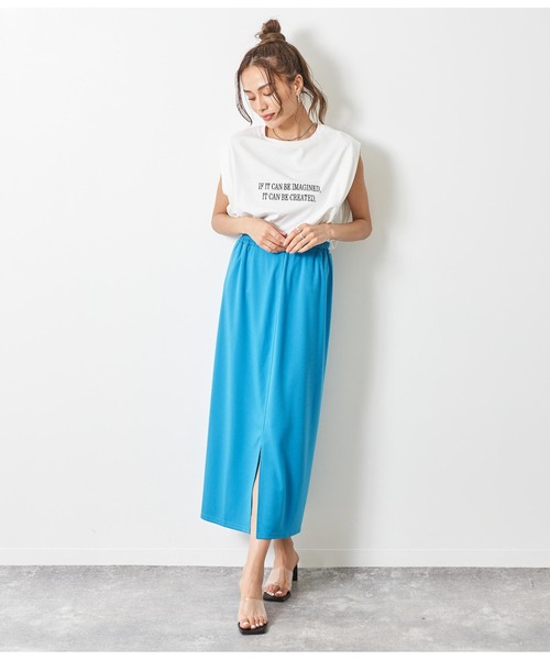 ANAP（アナップ）の「ポンチカラーナロースカート（スカート・レディース・ブラック/ブルー/グリーン・FREE）」の5枚目の写真