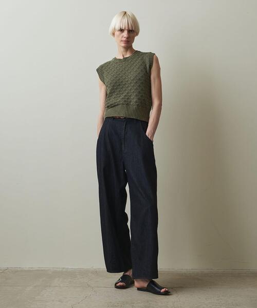 Steven Alan(スティーブンアラン)の「<Steven Alan>EYELET COTTON KNIT VEST/ベスト(ベスト・レディース・ナチュラル/ダークブラウン/オリーブ・FREE)」の4枚目の写真