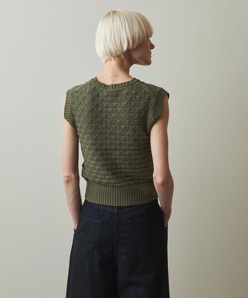 Steven Alan(スティーブンアラン)の「<Steven Alan>EYELET COTTON KNIT VEST/ベスト(ベスト・レディース・ナチュラル/ダークブラウン/オリーブ・FREE)」の7枚目の写真