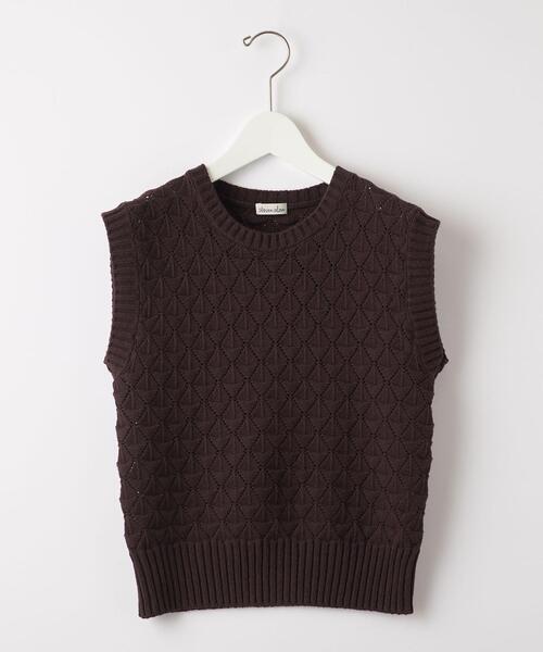 Steven Alan(スティーブンアラン)の「<Steven Alan>EYELET COTTON KNIT VEST/ベスト(ベスト・レディース・ナチュラル/ダークブラウン/オリーブ・FREE)」の11枚目の写真