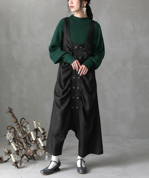 osharewalker（オシャレウォーカー）の「【廃盤】『ギャザーサルエルサロペット』（サロペット/オーバーオール・レディース・ブラック・1/2）」の3枚目の写真