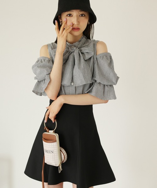 one after another NICE CLAUP(ワンアフターアナザーナイスクラップ)の「【セットアップあり】レースアップフレアミニスカート(スカート・レディース・ブラック/ベージュ/ブラウン・FREE)」の11枚目の写真